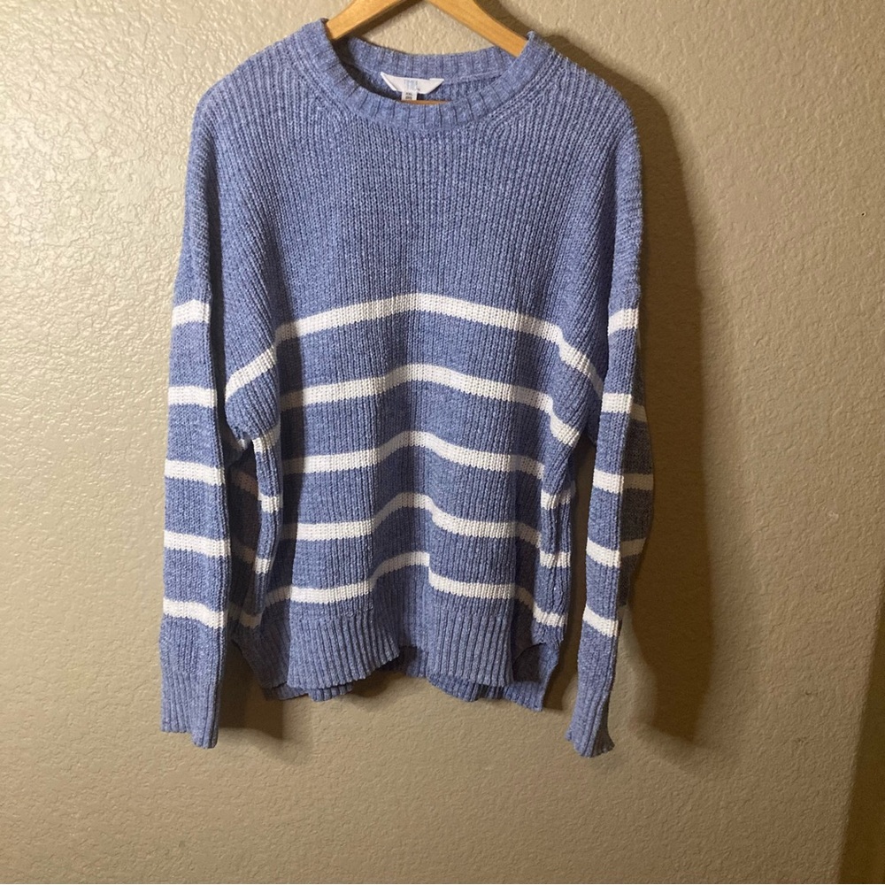 Time and Tru Nautical Stripe Crewneck Classic Sweater with Split Hem. XXL (20).
